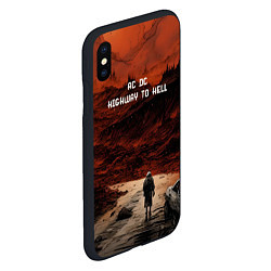 Чехол iPhone XS Max матовый AC DC Highway to hell, цвет: 3D-черный — фото 2