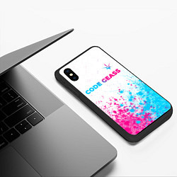 Чехол iPhone XS Max матовый Code Geass neon gradient style: символ сверху, цвет: 3D-черный — фото 2