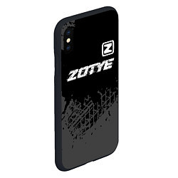 Чехол iPhone XS Max матовый Zotye speed на темном фоне со следами шин: символ, цвет: 3D-черный — фото 2
