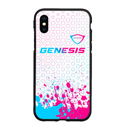 Чехол iPhone XS Max матовый Genesis neon gradient style: символ сверху, цвет: 3D-черный