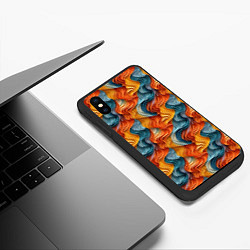 Чехол iPhone XS Max матовый Волны ярких красок, цвет: 3D-черный — фото 2