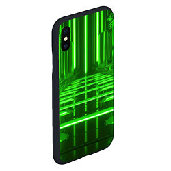 Чехол iPhone XS Max матовый Зеленые световые объекты, цвет: 3D-черный — фото 2