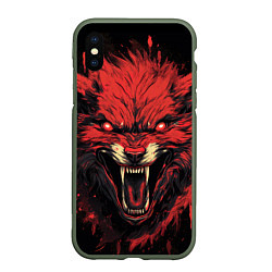 Чехол iPhone XS Max матовый Red wolf, цвет: 3D-темно-зеленый