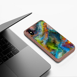 Чехол iPhone XS Max матовый Color pattern, цвет: 3D-коричневый — фото 2