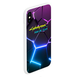 Чехол iPhone XS Max матовый Cyberpunk 2077 phantom liberty neon, цвет: 3D-белый — фото 2