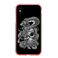 Чехол iPhone XS Max матовый Cobra and skull, цвет: 3D-баблгам