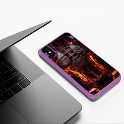 Чехол iPhone XS Max матовый Тело киборга киберпанк, цвет: 3D-фиолетовый — фото 2