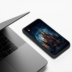 Чехол iPhone XS Max матовый Замок: арт нейросети, цвет: 3D-черный — фото 2