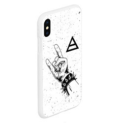 Чехол iPhone XS Max матовый Thirty Seconds to Mars и рок символ, цвет: 3D-белый — фото 2