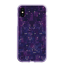 Чехол iPhone XS Max матовый Disco space, цвет: 3D-светло-сиреневый