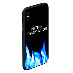 Чехол iPhone XS Max матовый Within Temptation blue fire, цвет: 3D-черный — фото 2