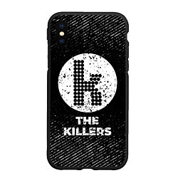 Чехол iPhone XS Max матовый The Killers с потертостями на темном фоне, цвет: 3D-черный