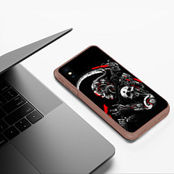 Чехол iPhone XS Max матовый Cyberpunk death, цвет: 3D-коричневый — фото 2