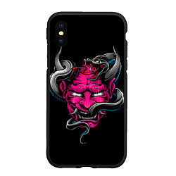 Чехол iPhone XS Max матовый Demon with snake, цвет: 3D-черный