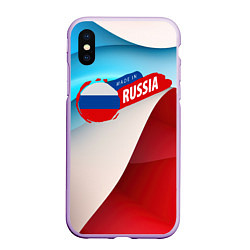 Чехол iPhone XS Max матовый Russia abstract, цвет: 3D-сиреневый