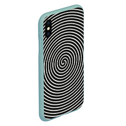 Чехол iPhone XS Max матовый Оптическая иллюзия спираль, цвет: 3D-мятный — фото 2