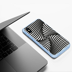 Чехол iPhone XS Max матовый Оптическая иллюзия водоворот, цвет: 3D-голубой — фото 2