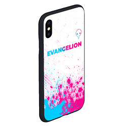 Чехол iPhone XS Max матовый Evangelion neon gradient style: символ сверху, цвет: 3D-черный — фото 2