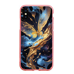 Чехол iPhone XS Max матовый Бабочка краски узор, цвет: 3D-баблгам