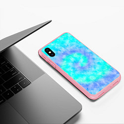 Чехол iPhone XS Max матовый Тай дай морская волна, цвет: 3D-баблгам — фото 2