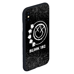 Чехол iPhone XS Max матовый Blink 182 с потертостями на темном фоне, цвет: 3D-черный — фото 2