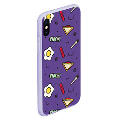 Чехол iPhone XS Max матовый Eggs breakfast, цвет: 3D-светло-сиреневый — фото 2