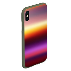 Чехол iPhone XS Max матовый Закат, абстрактные полосы с размытием, цвет: 3D-темно-зеленый — фото 2