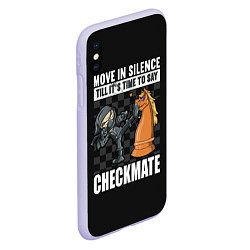 Чехол iPhone XS Max матовый Checkmat от ниндзя, цвет: 3D-светло-сиреневый — фото 2
