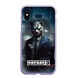 Чехол iPhone XS Max матовый Payday 3 bear, цвет: 3D-светло-сиреневый