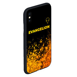 Чехол iPhone XS Max матовый Evangelion - gold gradient: символ сверху, цвет: 3D-черный — фото 2