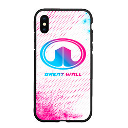 Чехол iPhone XS Max матовый Great Wall neon gradient style, цвет: 3D-черный