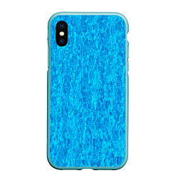 Чехол iPhone XS Max матовый Абстракция лазурный голубой, цвет: 3D-мятный