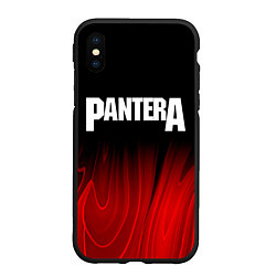 Чехол iPhone XS Max матовый Pantera red plasma, цвет: 3D-черный