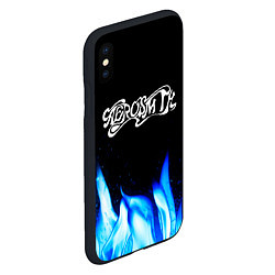 Чехол iPhone XS Max матовый Aerosmith blue fire, цвет: 3D-черный — фото 2