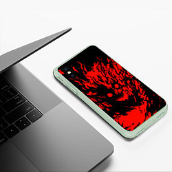 Чехол iPhone XS Max матовый Dead inside zxc SF, цвет: 3D-салатовый — фото 2