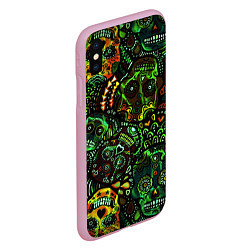 Чехол iPhone XS Max матовый Мексиканские призраки, цвет: 3D-розовый — фото 2