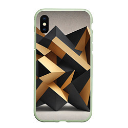 Чехол iPhone XS Max матовый Абстрактный куб, цвет: 3D-салатовый