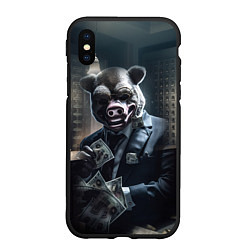 Чехол iPhone XS Max матовый Payday 3 animal mask, цвет: 3D-черный