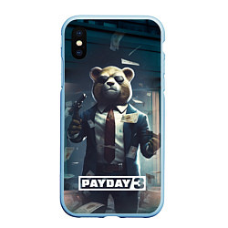 Чехол iPhone XS Max матовый Payday 3 bear, цвет: 3D-голубой