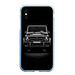 Чехол iPhone XS Max матовый Чёрный Гелендваген, цвет: 3D-голубой