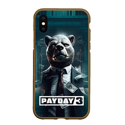 Чехол iPhone XS Max матовый Payday 3 bear, цвет: 3D-коричневый