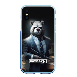 Чехол iPhone XS Max матовый Payday3 bear, цвет: 3D-голубой