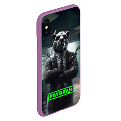 Чехол iPhone XS Max матовый Payday 3 dog, цвет: 3D-фиолетовый — фото 2