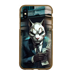 Чехол iPhone XS Max матовый Payday cat, цвет: 3D-коричневый