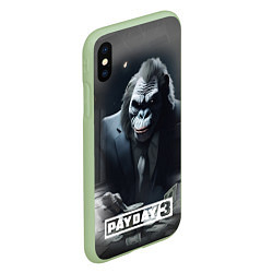 Чехол iPhone XS Max матовый Payday 3 big gorilla, цвет: 3D-салатовый — фото 2