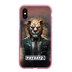 Чехол iPhone XS Max матовый Payday 3 lion, цвет: 3D-розовый