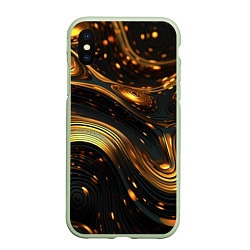 Чехол iPhone XS Max матовый Жидкое золото, цвет: 3D-салатовый