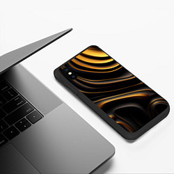 Чехол iPhone XS Max матовый Золотые барельефы, цвет: 3D-черный — фото 2