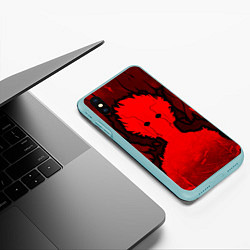 Чехол iPhone XS Max матовый Mob Psycho 100 Rage, цвет: 3D-мятный — фото 2