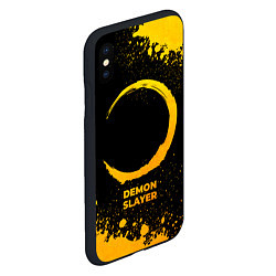 Чехол iPhone XS Max матовый Demon Slayer - gold gradient, цвет: 3D-черный — фото 2